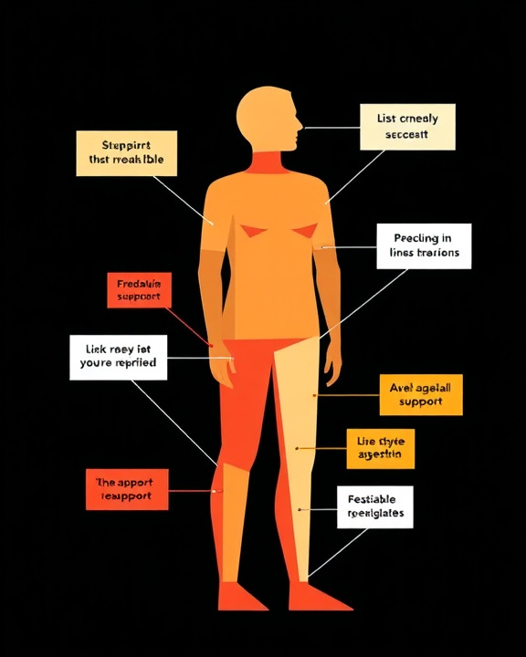 Human body showing different features.