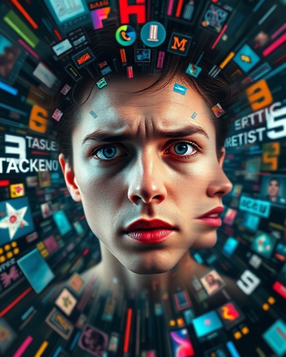 Immagine del concetto di deepfake e disinformazione