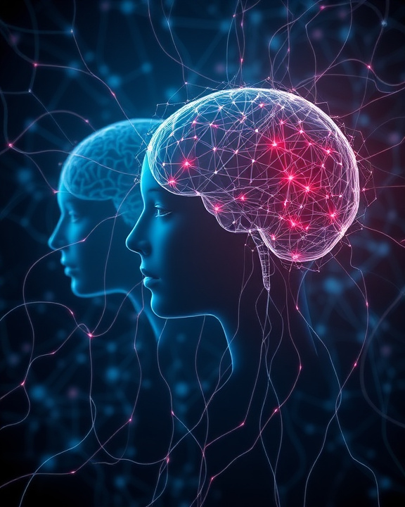 A human head made of neurons.