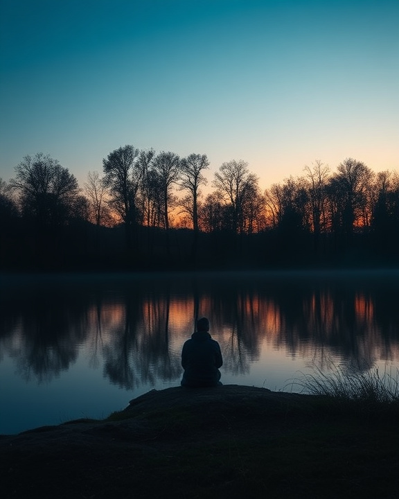 Illustration of a serene landscape depicting loneliness