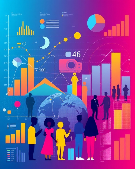 An artistic representation of data diversity and inclusion in technology.