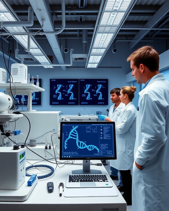 Scientific lab with CRISPR technology