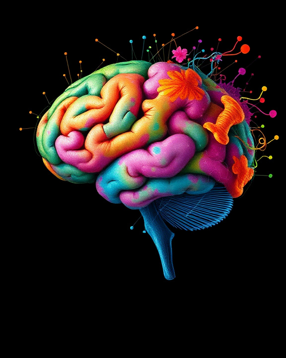 Immagine colorata del cervello umano.