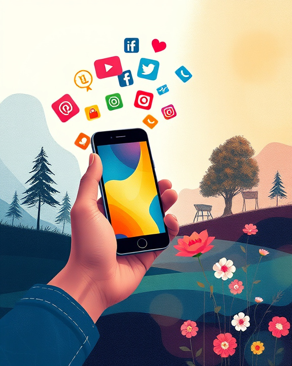 Abstract illustration of digital detox concept