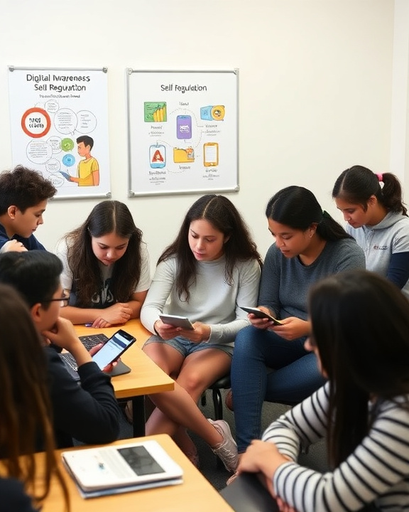 Classroom setting  focusing on digital literacy education
