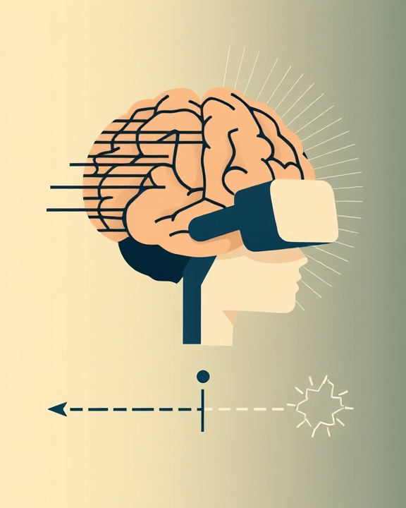 Brain with VR glasses